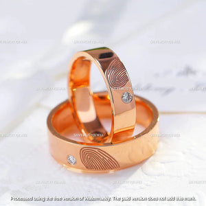 Couples Fingerprint Ring Set