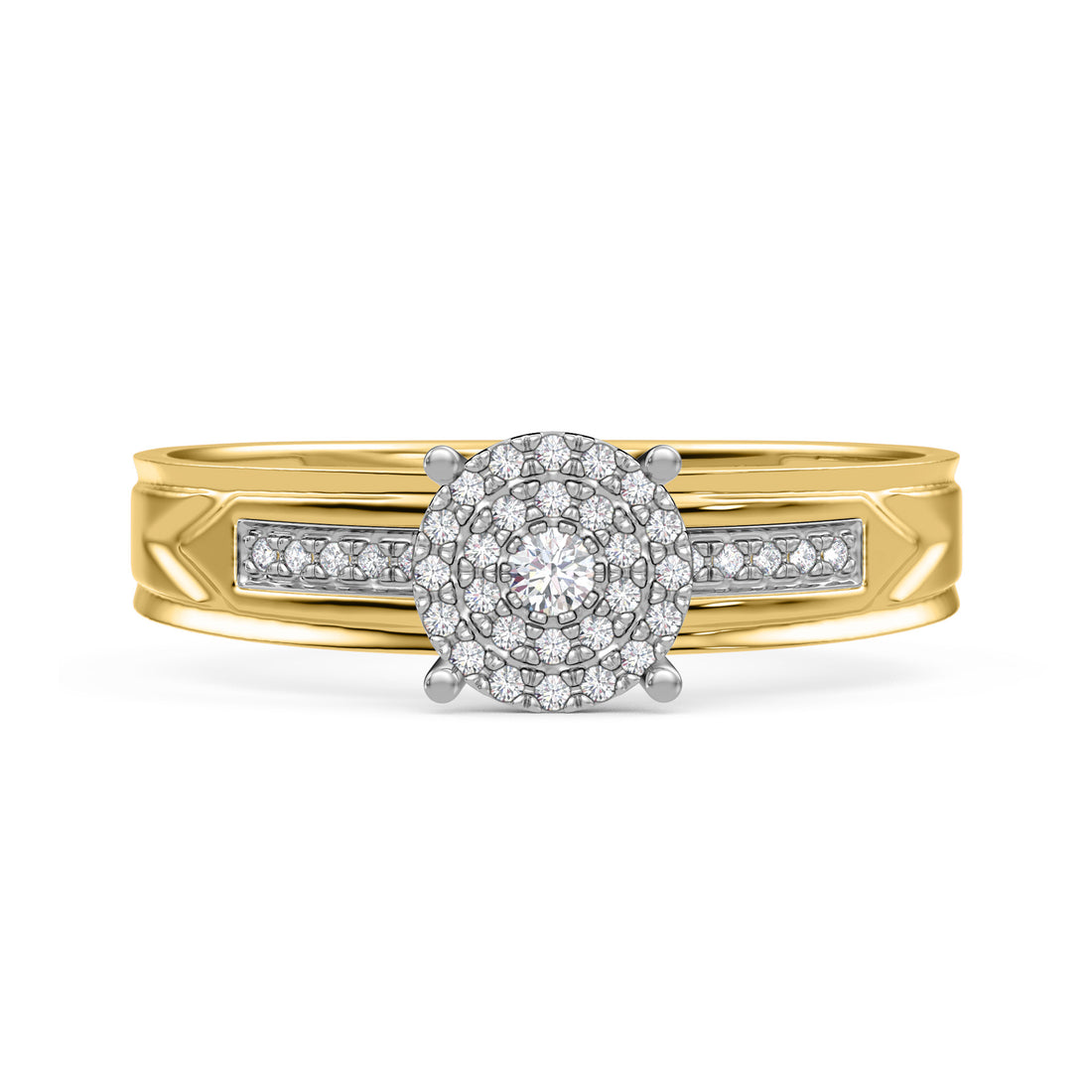3.50Ct Round Cut Diamond Double Halo Engagement & Wedding Trio Ring Set