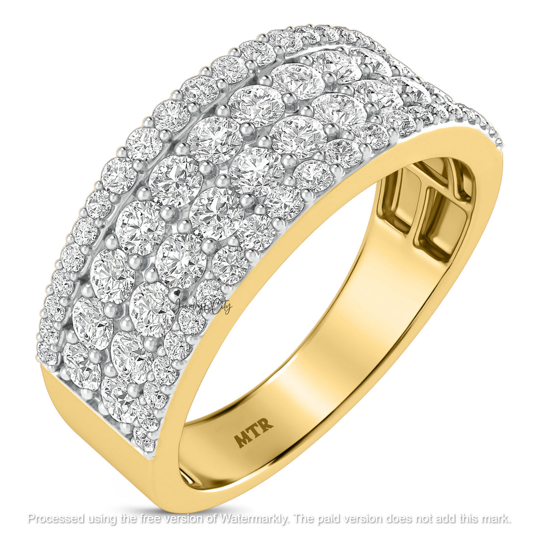 4.50Ct Round Cut Diamond Halo With Half Eternity Engagement Trio Set