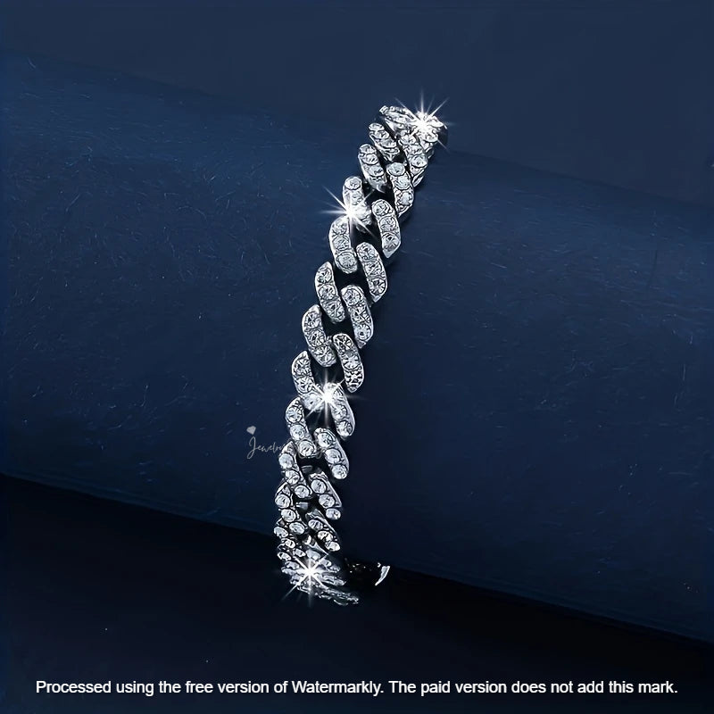 Men's 29Ct Round Cut Diamond Cuban Link Bracelet