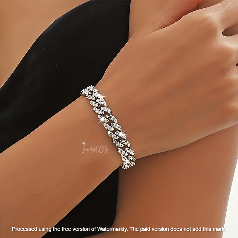 Men's 29Ct Round Cut Diamond Cuban Link Bracelet