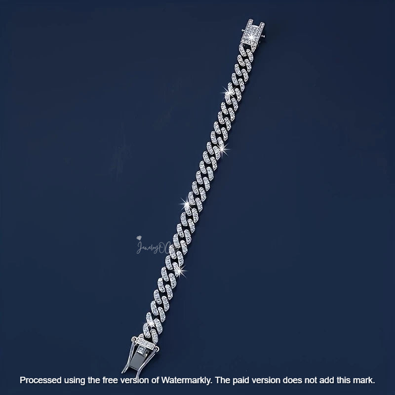 Men's 29Ct Round Cut Diamond Cuban Link Bracelet