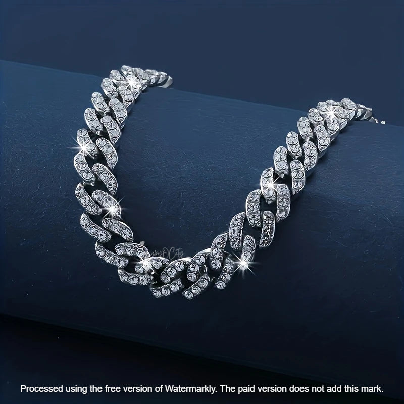 Men's 29Ct Round Cut Diamond Cuban Link Bracelet