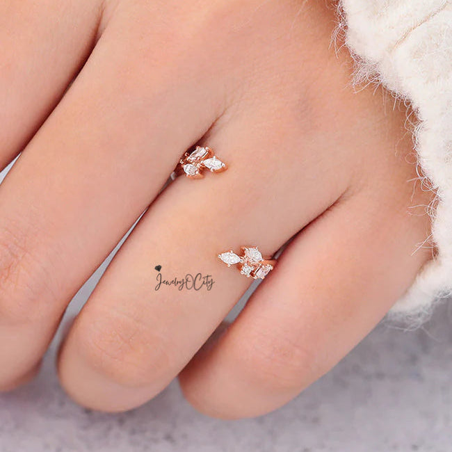 1.20Ct Marquise & Round Cut Diamond Wrap Ring For Her