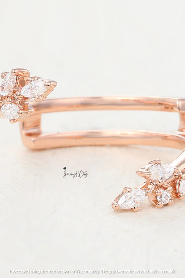 1.20Ct Marquise & Round Cut Diamond Wrap Ring For Her