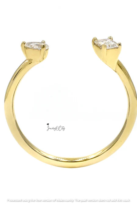 0.80Ct Emerald & Pear Cut Diamond Wrap Ring For Her