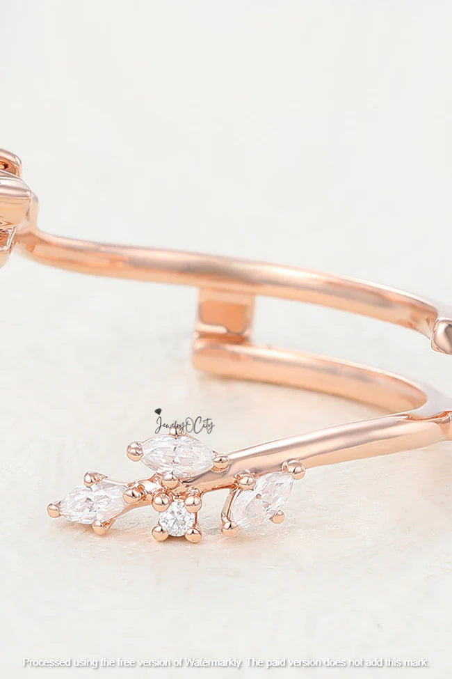 1.20Ct Marquise & Round Cut Diamond Wrap Ring For Her