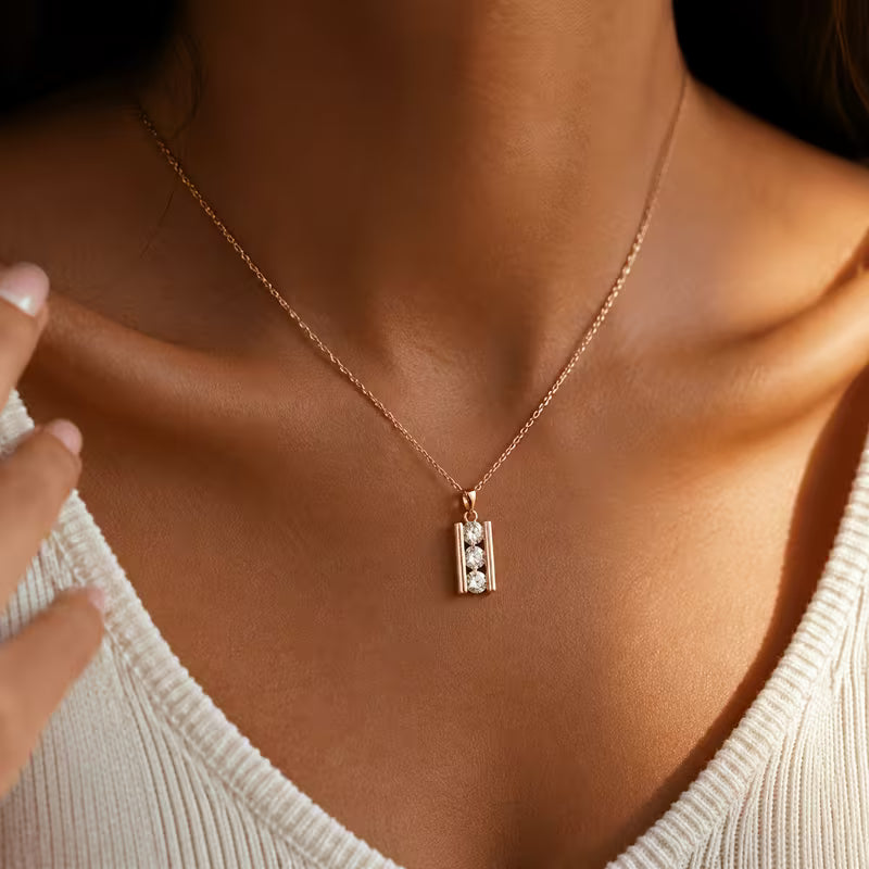Past Present Future Vertical Bar Pendant
