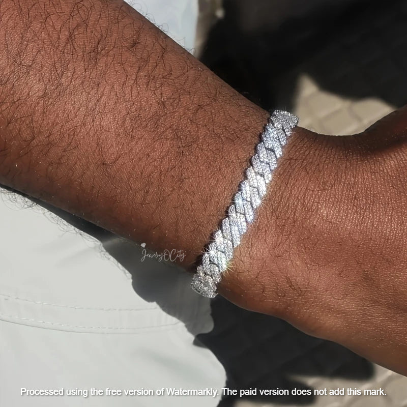 Men's 26Ct Round Cut Miami Diamond Cuban Link Bracelet