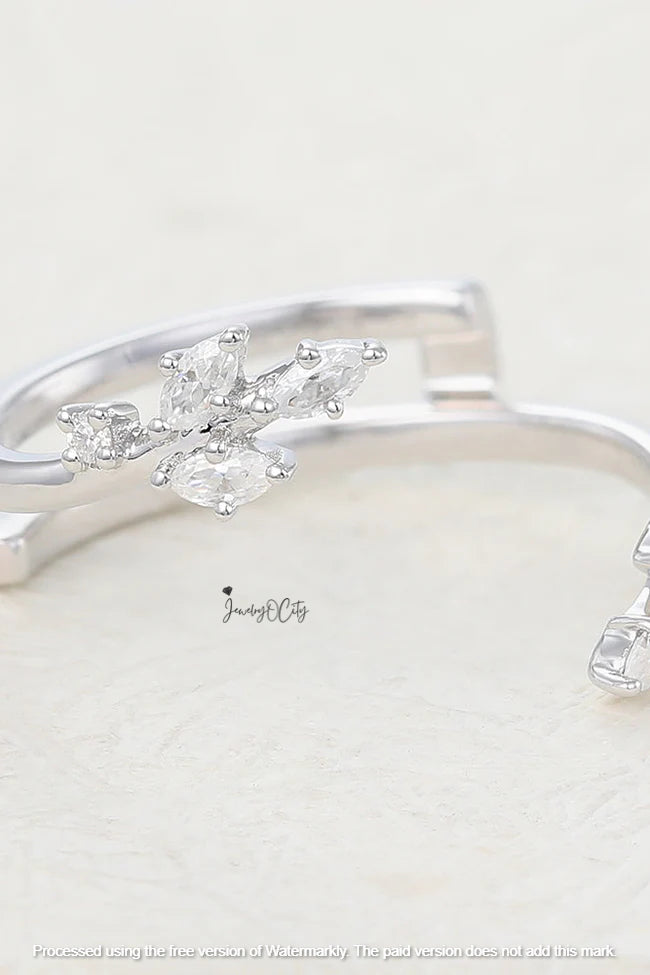 1.20Ct Marquise & Round Cut Diamond Wrap Ring For Her