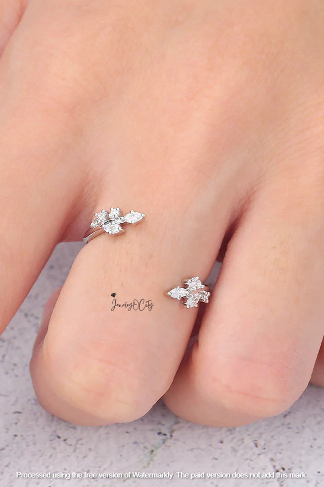 1.20Ct Marquise & Round Cut Diamond Wrap Ring For Her