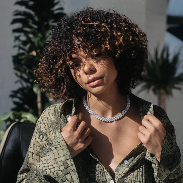 36Ct Round Cut Diamond Women's Iced Out Cuban Link Necklace Chain