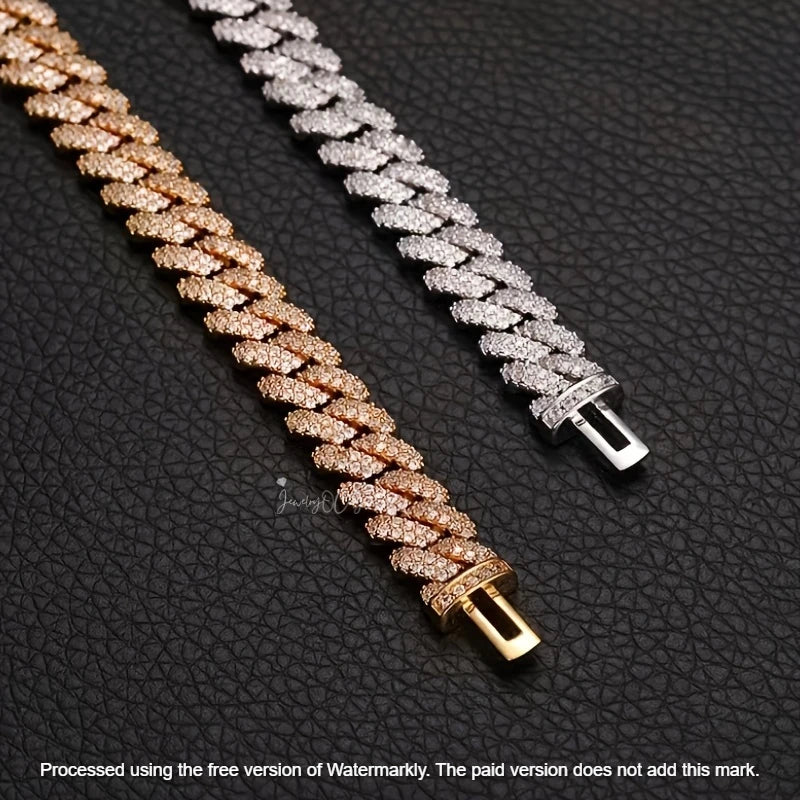 Men's 26Ct Round Cut Miami Diamond Cuban Link Bracelet