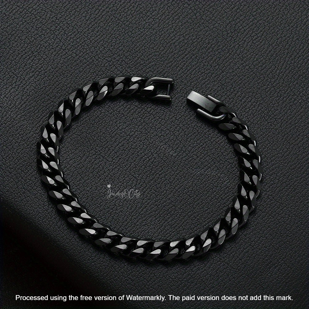 Unisex Solid Cuban Link Miami Bracelet
