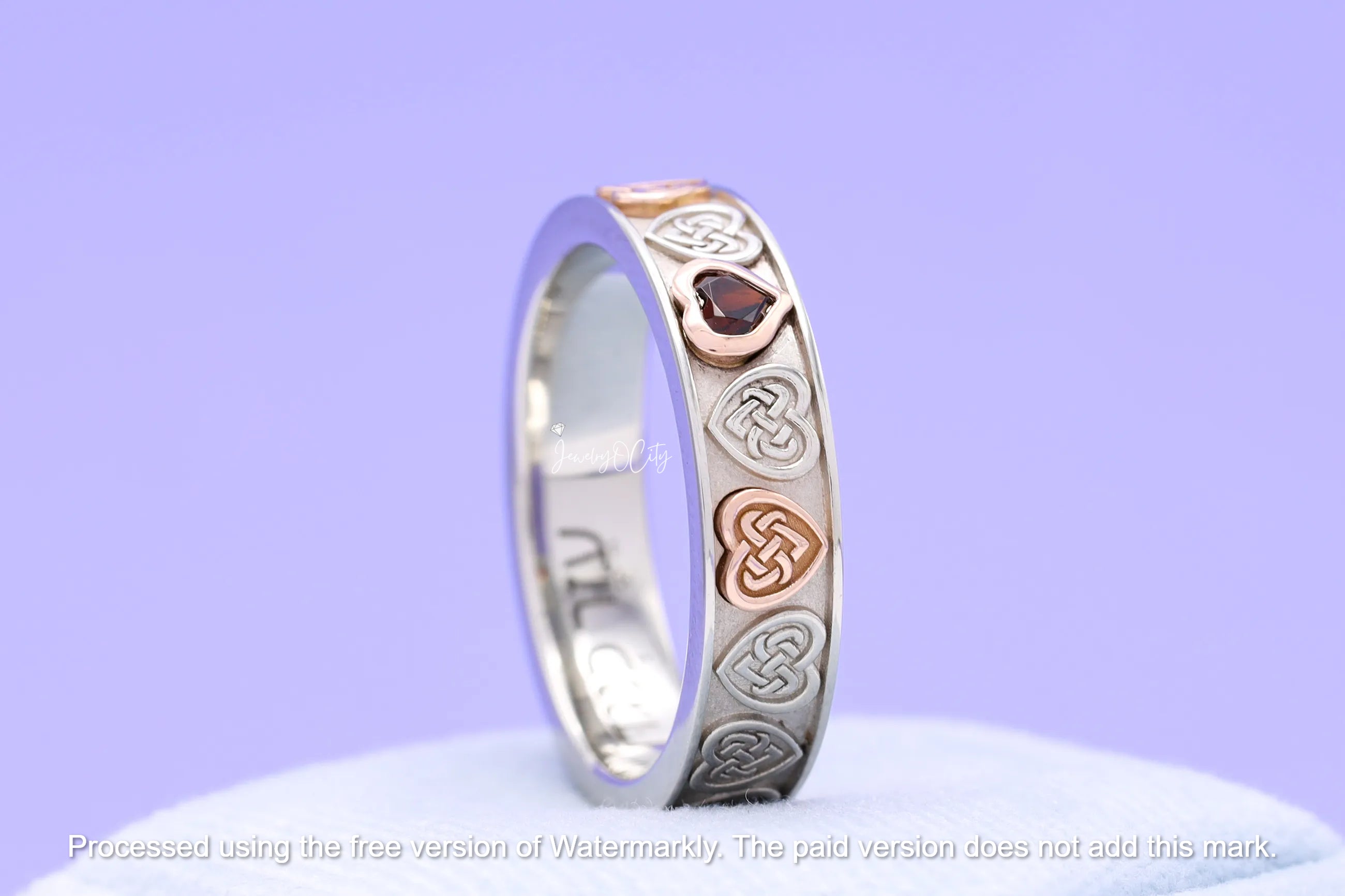 2Ct Heart Cut Love Red Garnet Diamond Men's Wedding Band Ring