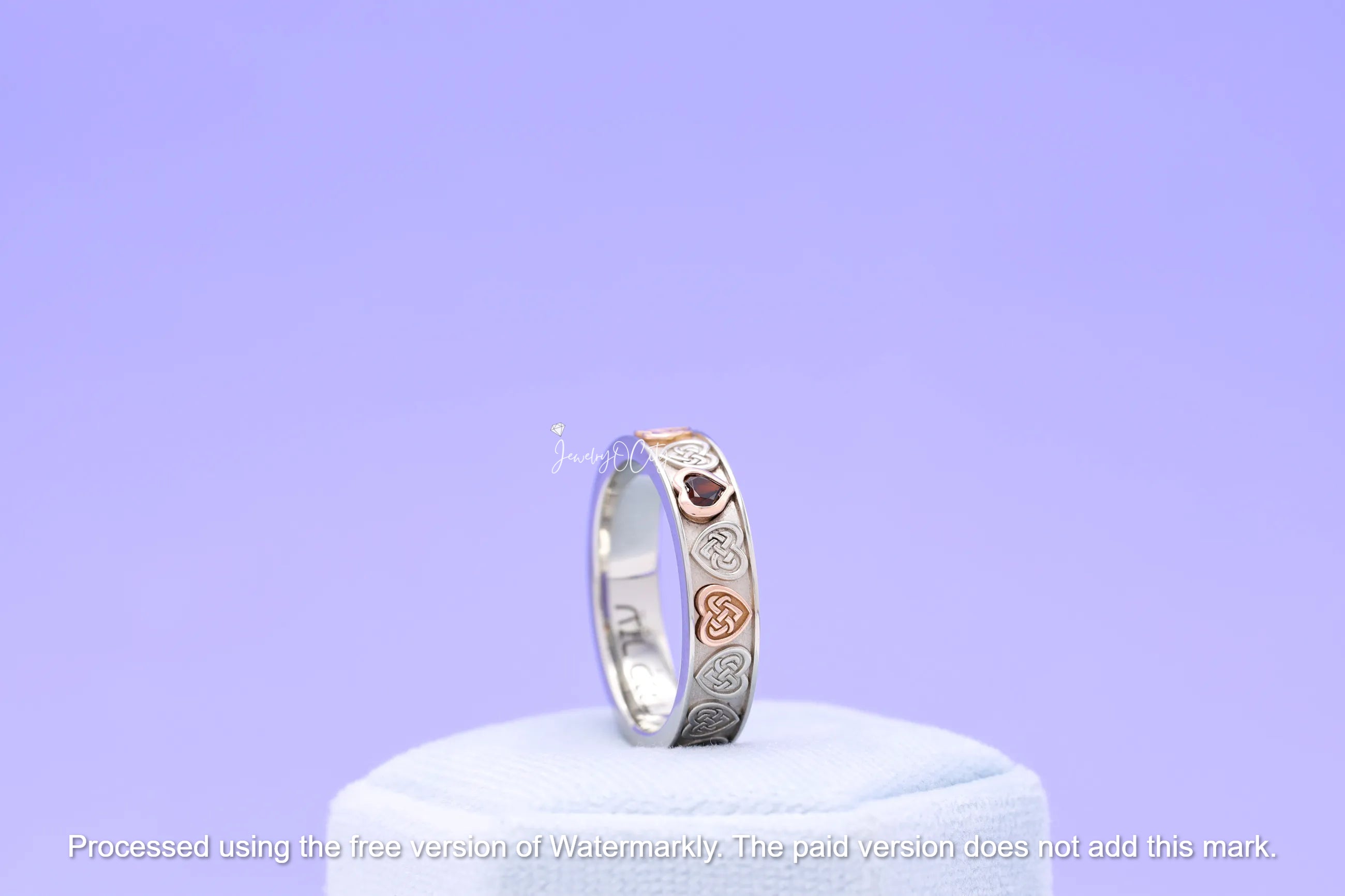 2Ct Heart Cut Love Red Garnet Diamond Men's Wedding Band Ring