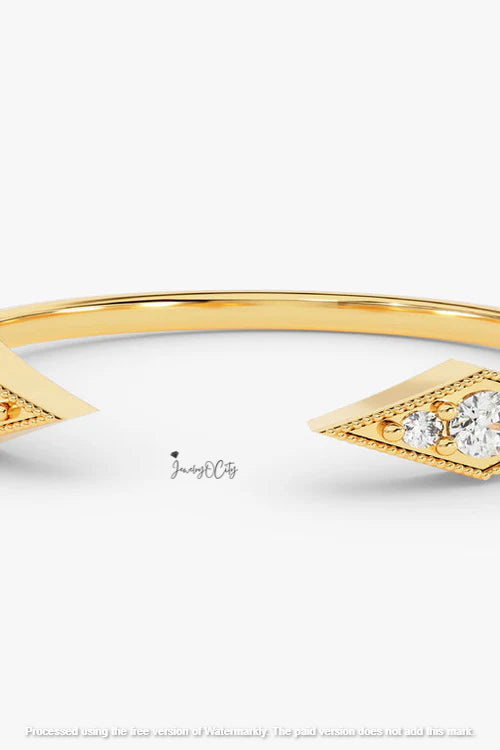 0.90Ct Round Cut Diamond Arrow Wrap Ring For Her