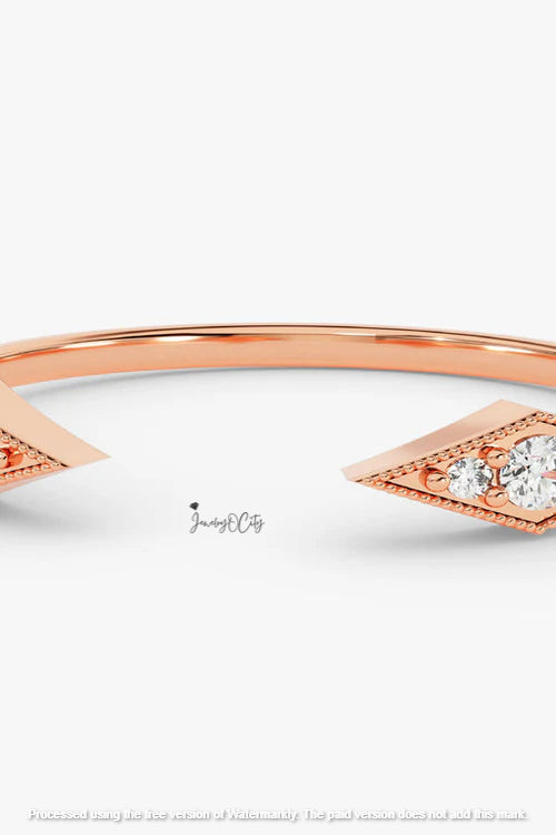 0.90Ct Round Cut Diamond Arrow Wrap Ring For Her