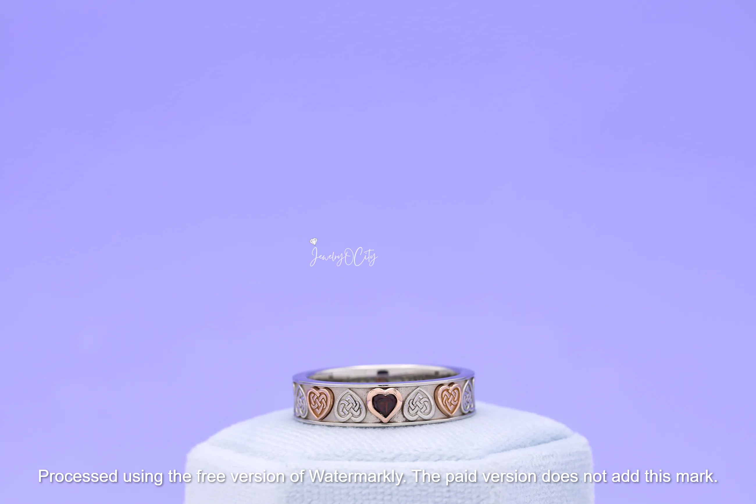 2Ct Heart Cut Love Red Garnet Diamond Men's Wedding Band Ring