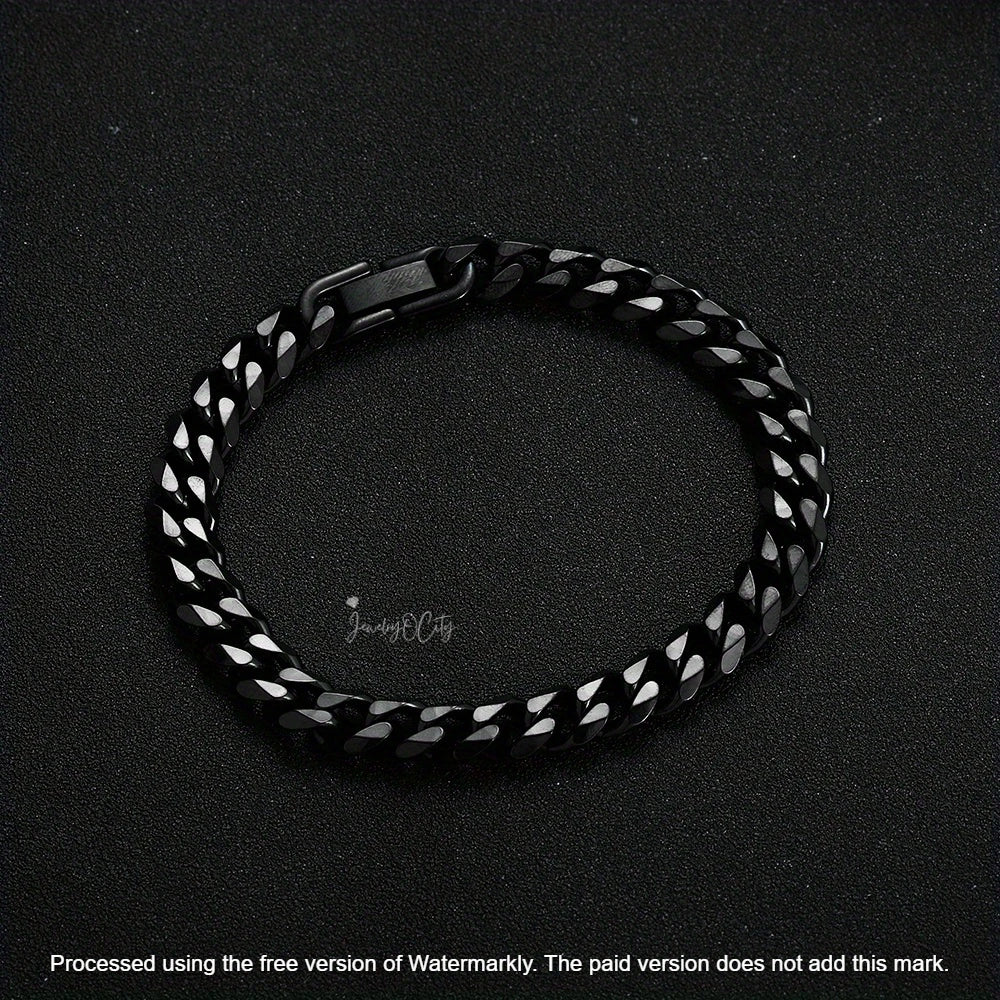 Unisex Solid Cuban Link Miami Bracelet