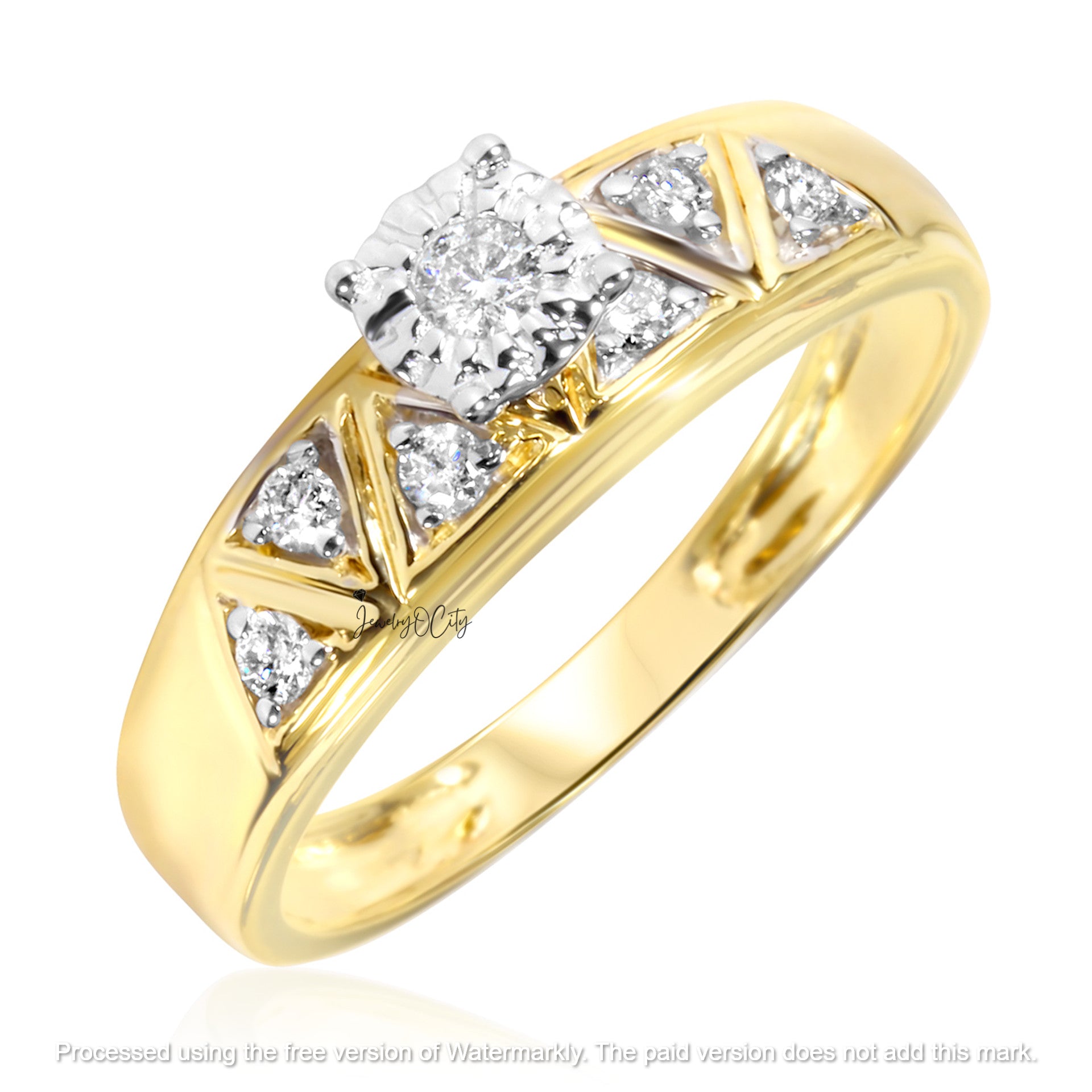 3.50Ct Round Cut Diamond Zig Zag Engagement & Wedding Trio Set