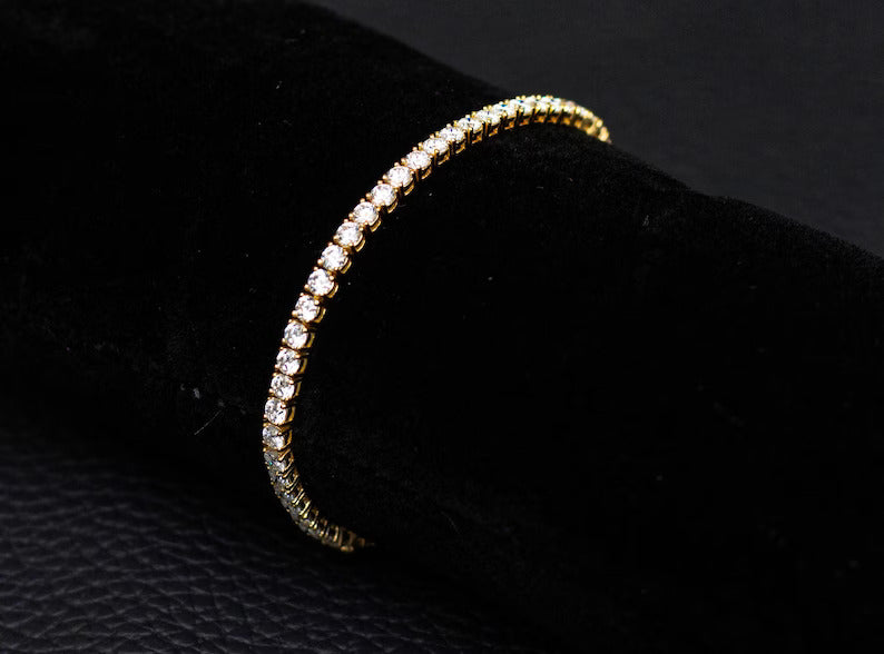 16Ct VVS1 Round Cut 4MM Diamond Tennis Bracelet For Him & Her