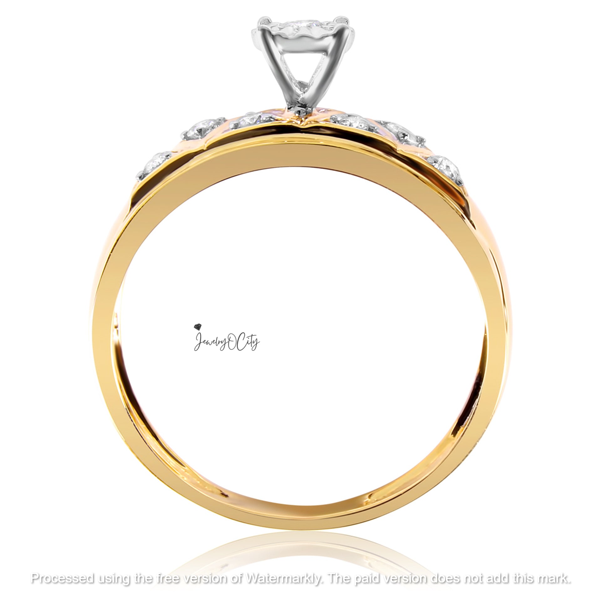 3.50Ct Round Cut Diamond Zig Zag Engagement & Wedding Trio Set