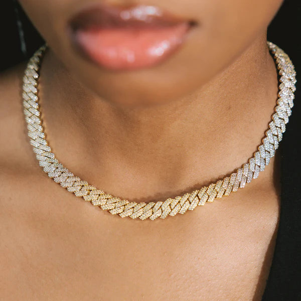 Iced Out 35.10Ct Diamond Women's Freezy Cuban Link Necklace Chain