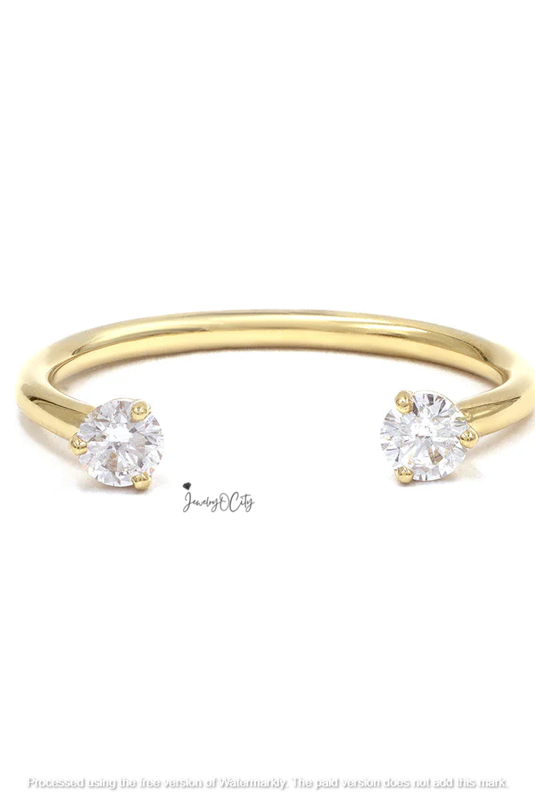 0.60Ct Round Cut Diamond Wrap Ring For Her