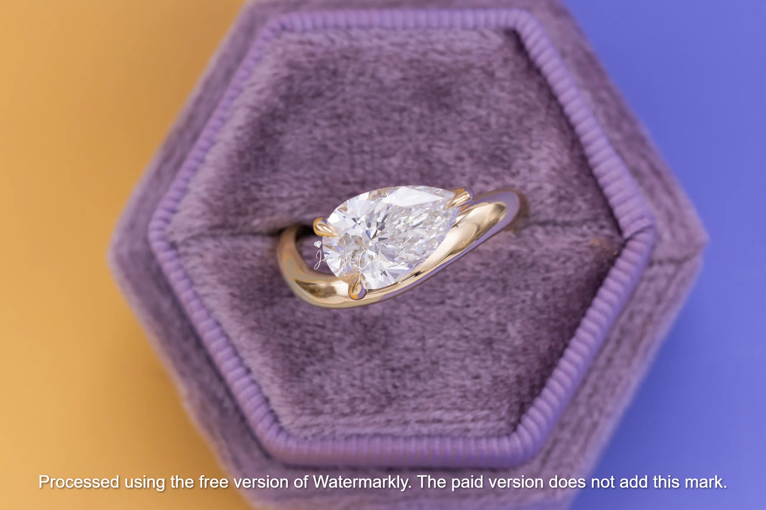 Natural 1.30Ct Pear Cut Diamond Half Twisted Solitaire Engagement Ring 14K GOLD