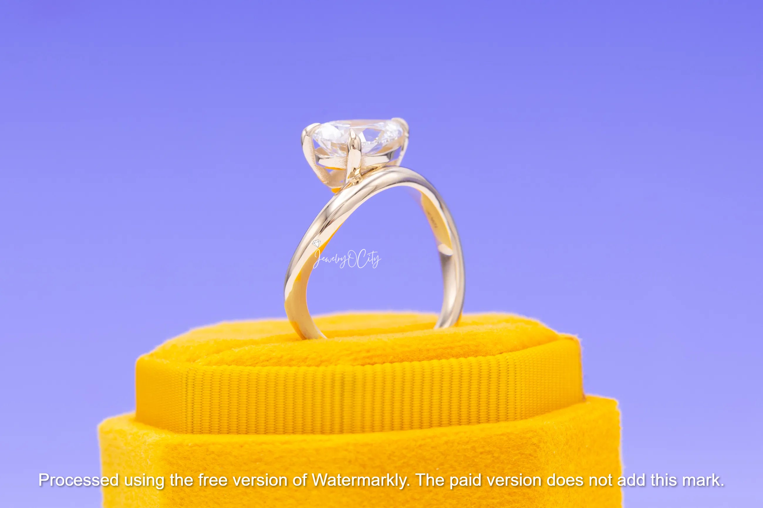 Natural 1.30Ct Pear Cut Diamond Half Twisted Solitaire Engagement Ring 14K GOLD