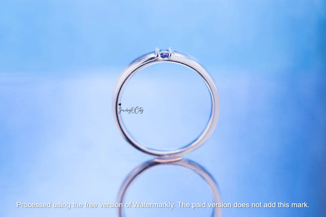 1.70CT Three Stone Diamond & Sapphire Men's Anniversary Ring