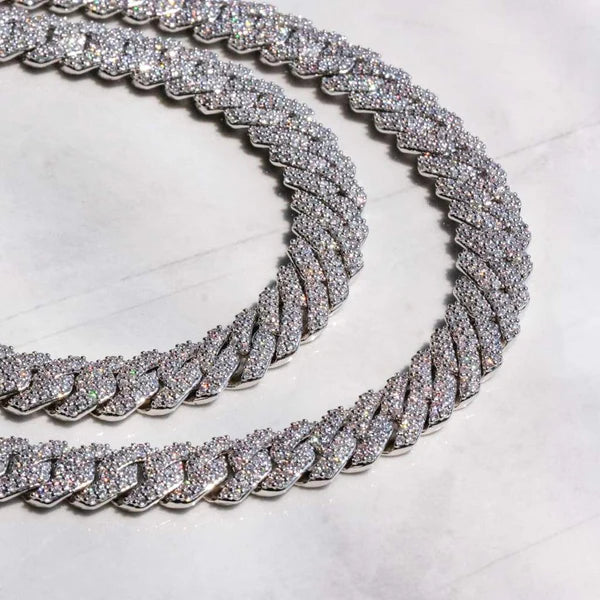 Men's 37Ct Diamond Iced Cuban Link Necklace Chain Certified