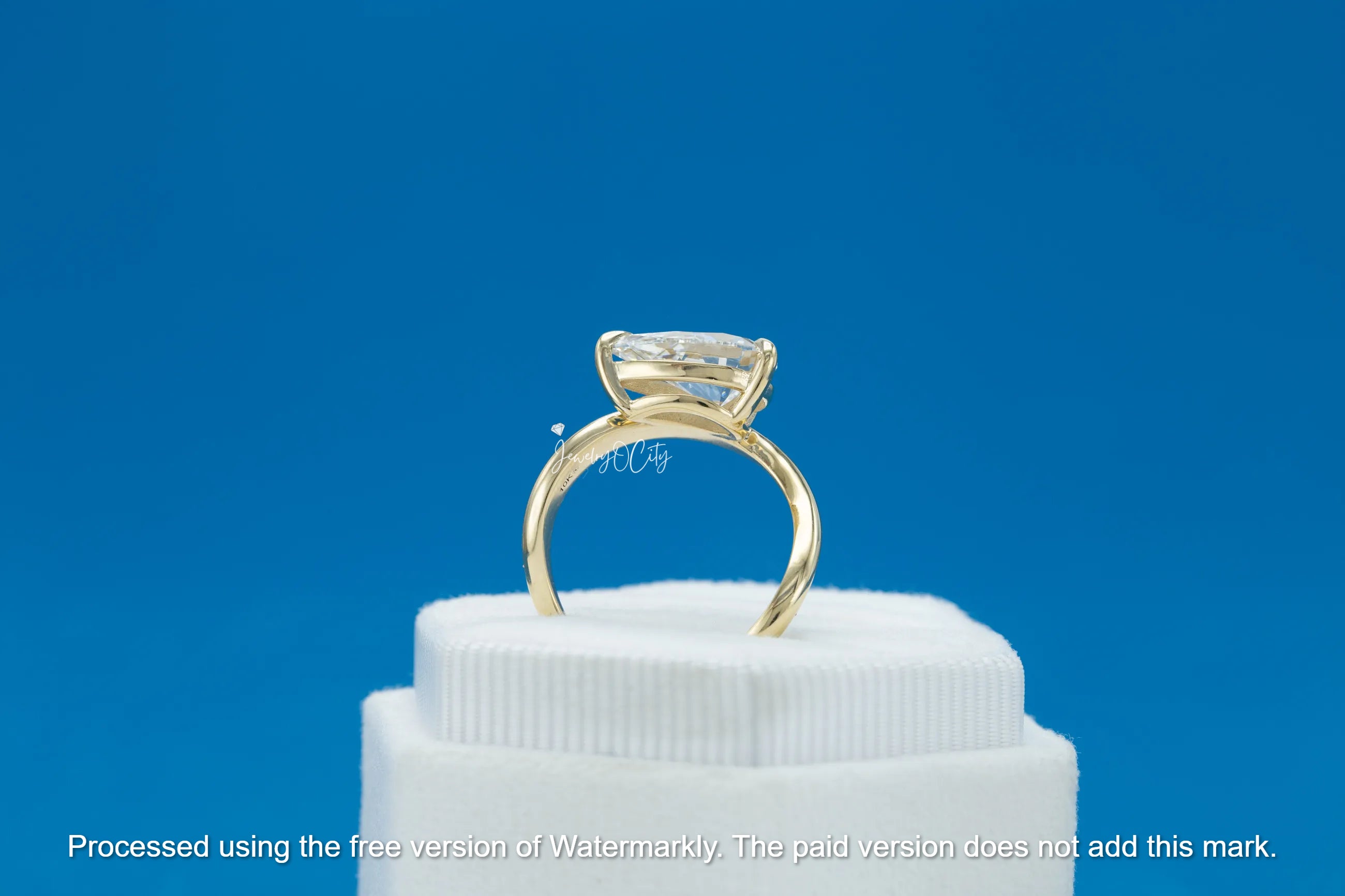 Natural 1.30Ct Pear Cut Diamond Half Twisted Solitaire Engagement Ring 14K GOLD