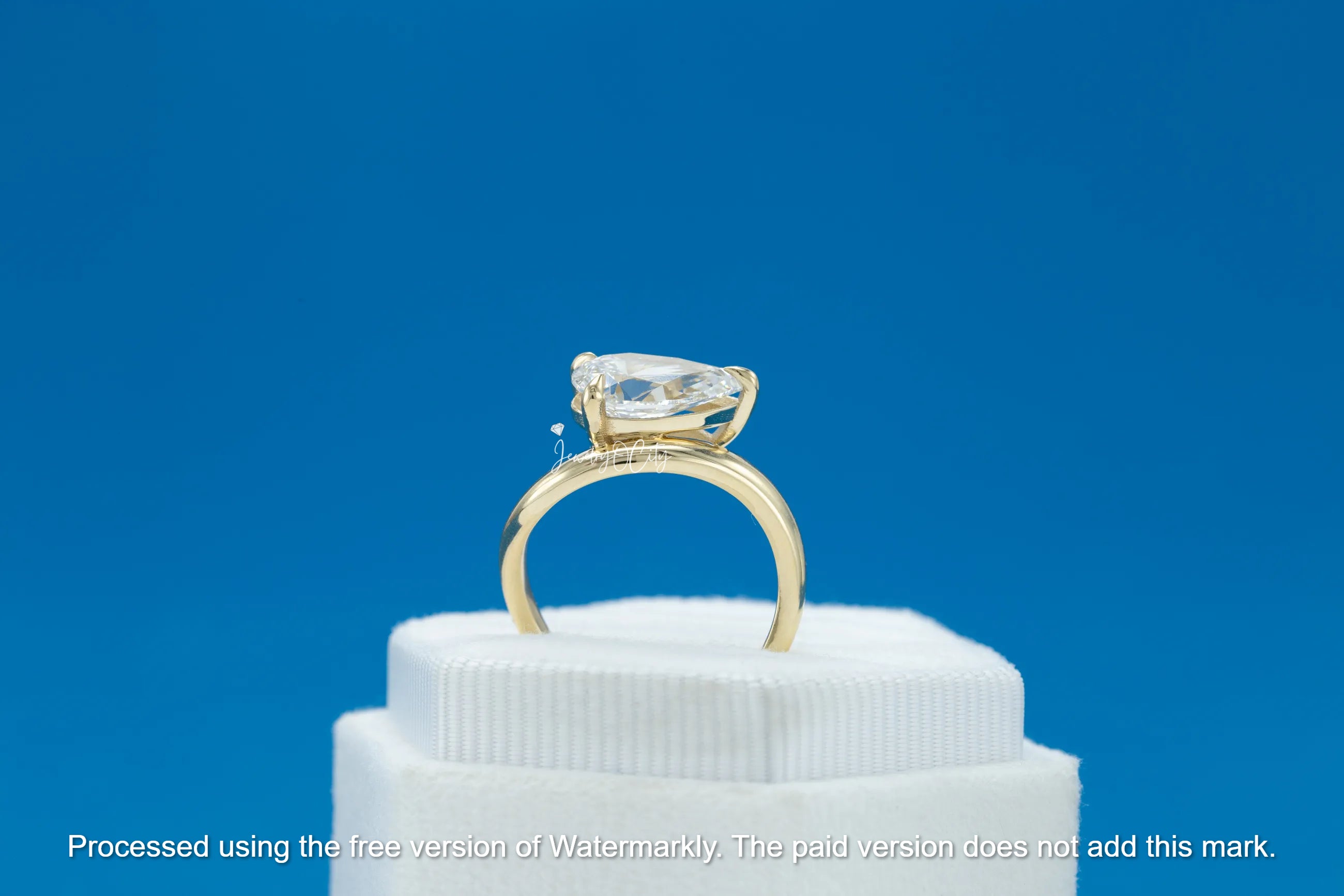 Natural 1.30Ct Pear Cut Diamond Half Twisted Solitaire Engagement Ring 14K GOLD