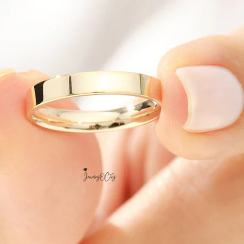 3.0MM Classic Flat Wedding Band For Women's