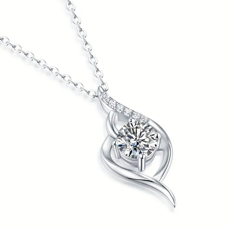 3Ct Round Cut VS1 Diamond Drop Shape Pendant