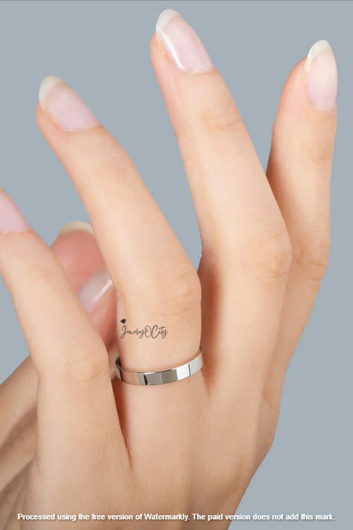 3.0MM Classic Flat Wedding Band For Women's