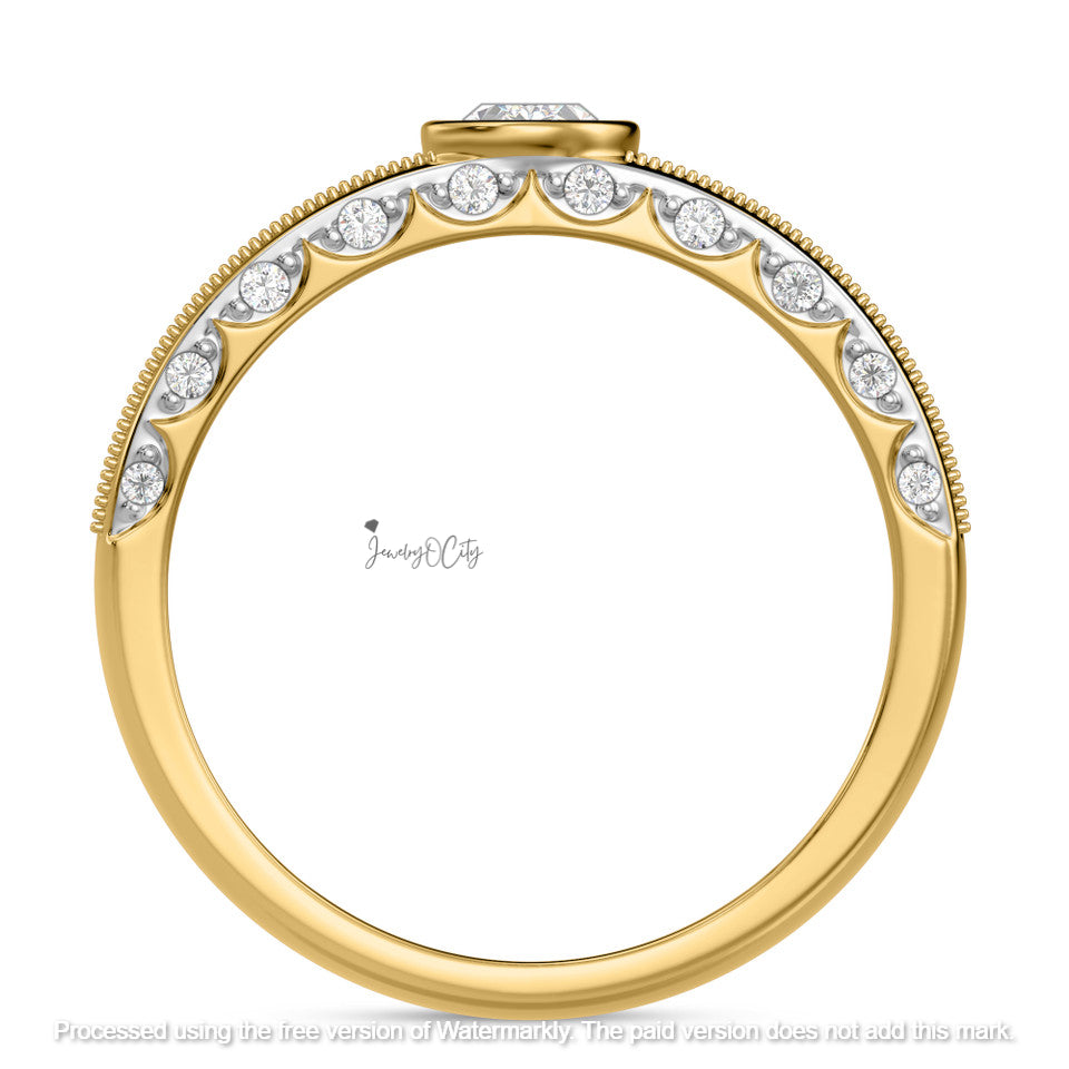 3.40Ct Oval Cut Diamond Pave Engagement Trio Ring Set