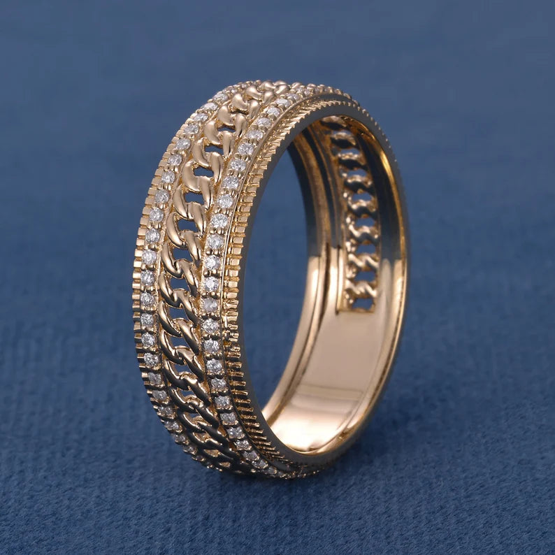 3.66Ct Round Cut VVS1/D Diamond Cuban Iced Out Eternity Wedding Band