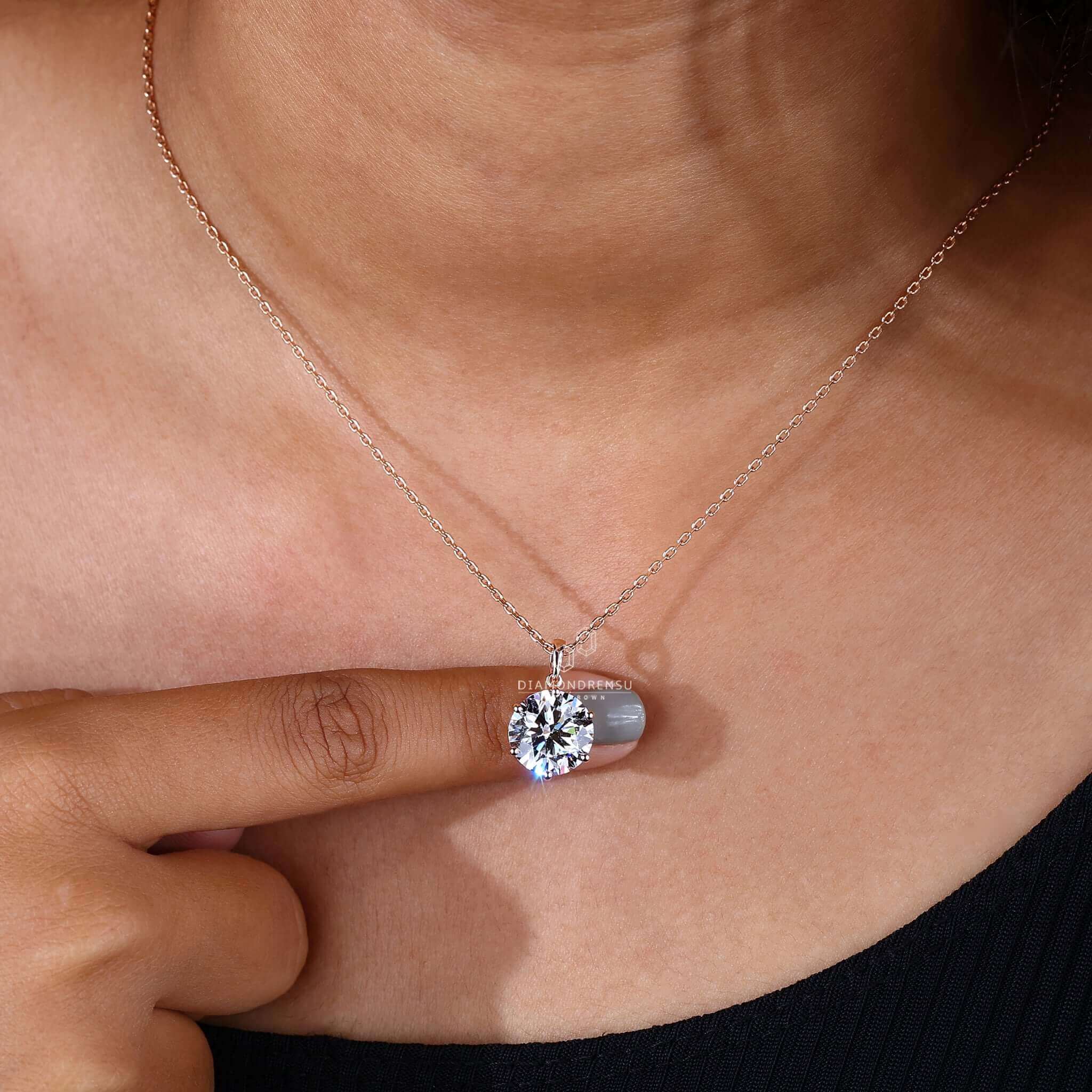 Natural 1.40Ct Round Cut SI-G 6 Prong Diamond Solitaire Pendant For Her