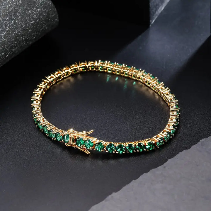 Vibrant Green Emerald Tennis Bracelet
