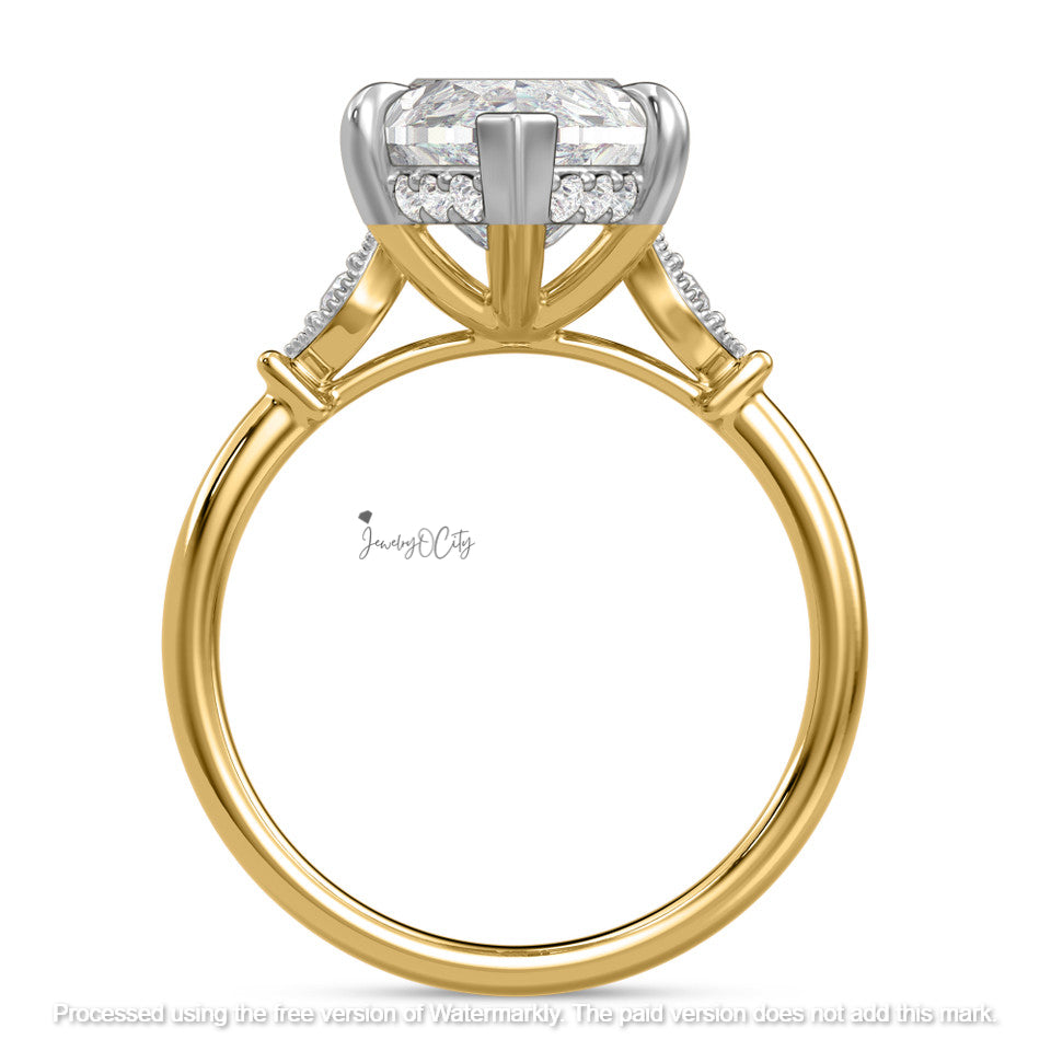 2.80Ct Marquise Cut Diamond Pave Engagement Trio Ring Set