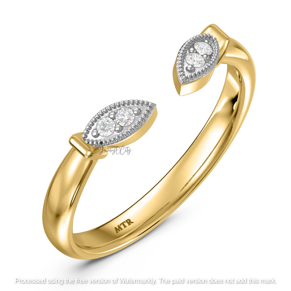 2.80Ct Marquise Cut Diamond Pave Engagement Trio Ring Set