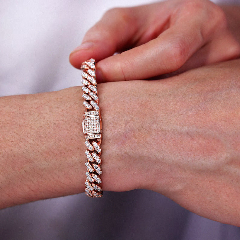 26Ct Round Cut Frezzy Diamond Cuban Link Unisex Bracelet