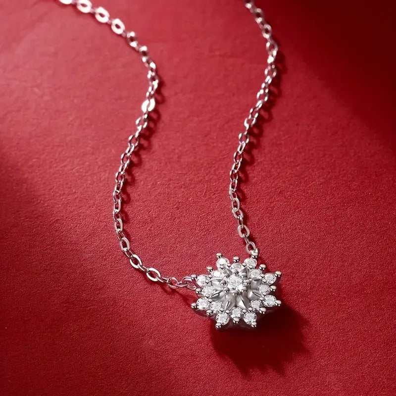 3Ct Round Cut VVS1/D Clear Diamond Women Snowflake Pendant