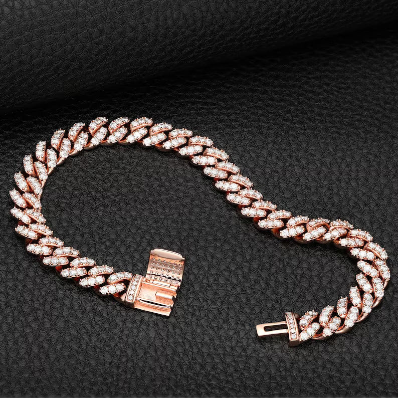 26Ct Round Cut Frezzy Diamond Cuban Link Unisex Bracelet