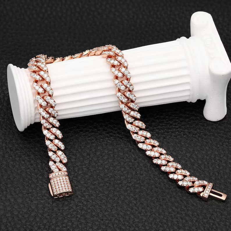 26Ct Round Cut Frezzy Diamond Cuban Link Unisex Bracelet