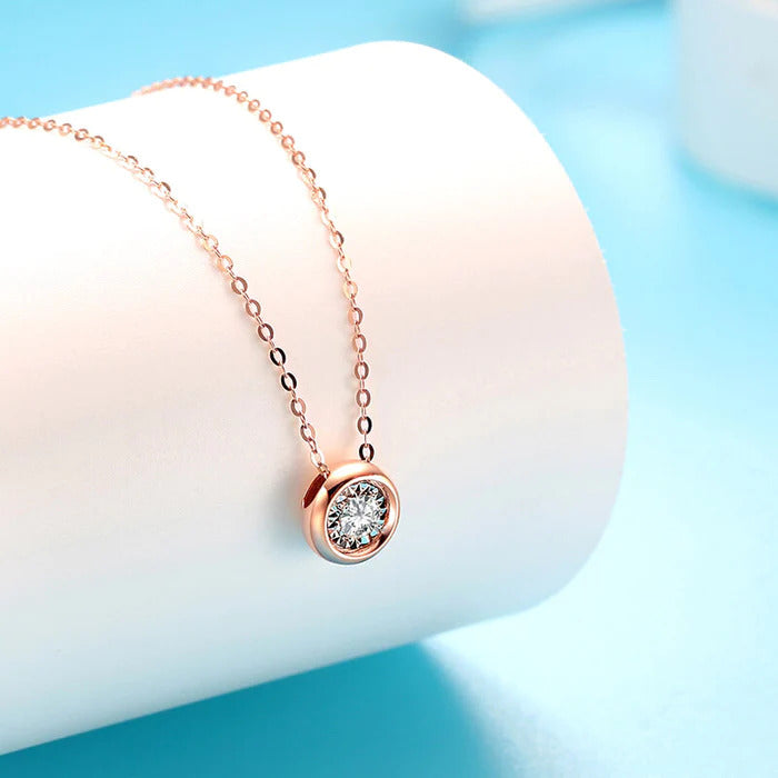 2Ct Round Cut Bezel Set VS Diamond Pendant Gift For Her