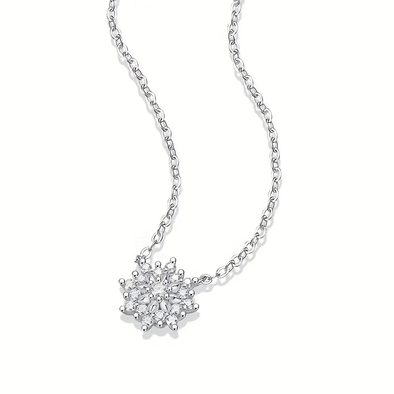 3Ct Round Cut VVS1/D Clear Diamond Women Snowflake Pendant